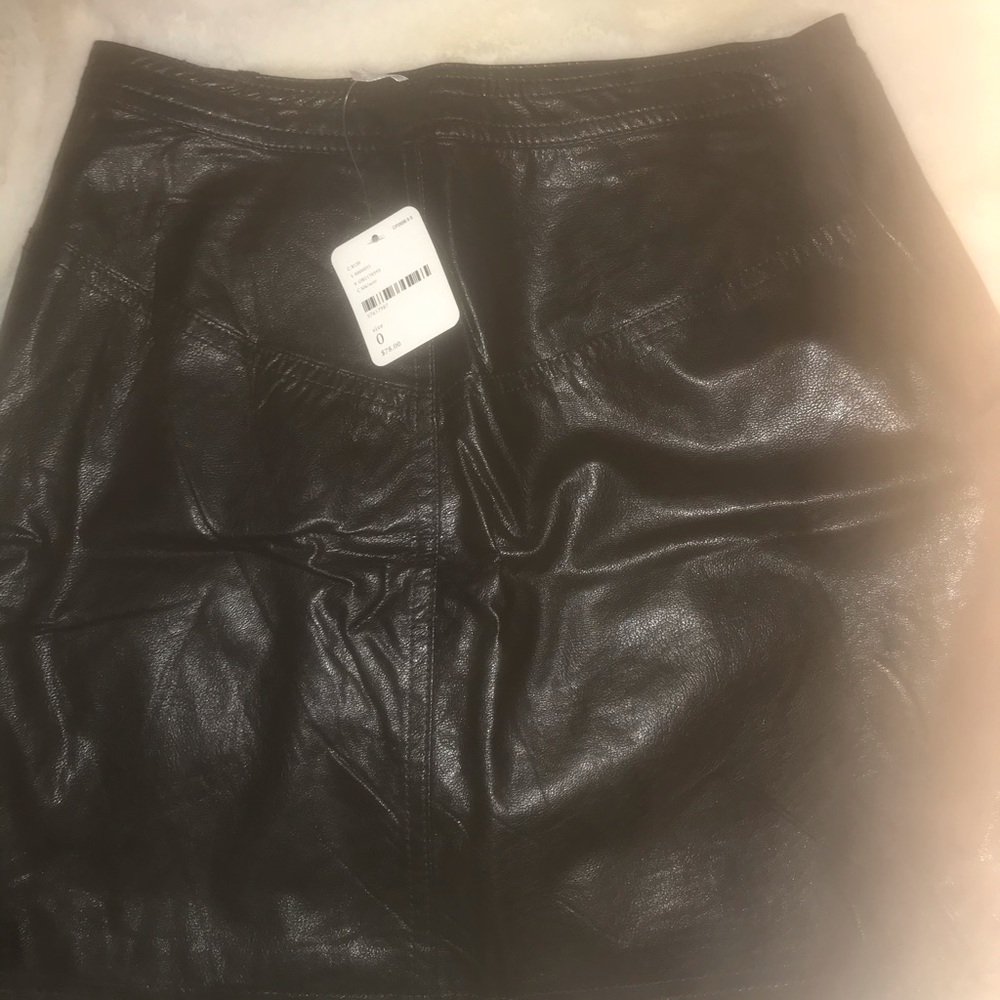 Free people black pleather skirt